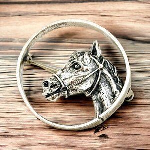 Vintage Beau Sterling Horse Head Brooch